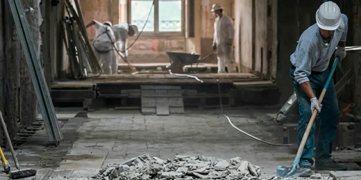 fire damage restoration professionals performing structural cleanup and restoration after a fire in Pasadena, CA