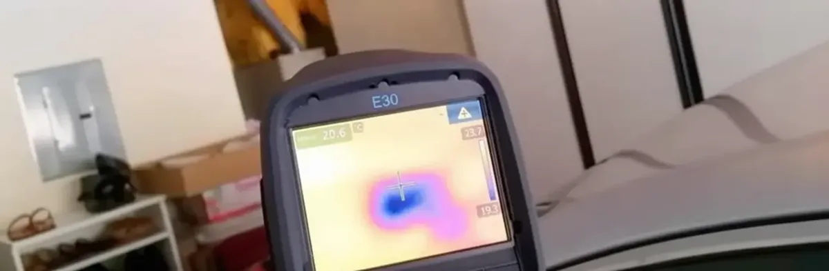 mold inspection using thermal imaging technology to detect moisture and hidden mold in a home in Pasadena, CA